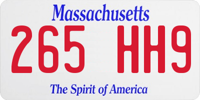MA license plate 265HH9