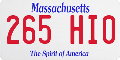 MA license plate 265HI0