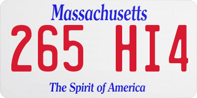 MA license plate 265HI4