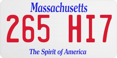 MA license plate 265HI7