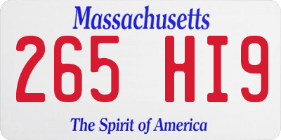 MA license plate 265HI9