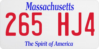 MA license plate 265HJ4