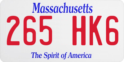 MA license plate 265HK6