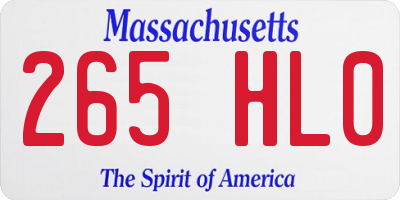 MA license plate 265HL0