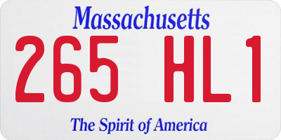 MA license plate 265HL1