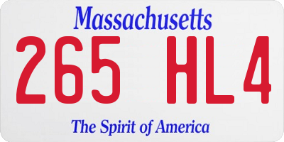 MA license plate 265HL4