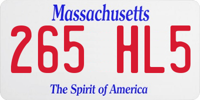MA license plate 265HL5