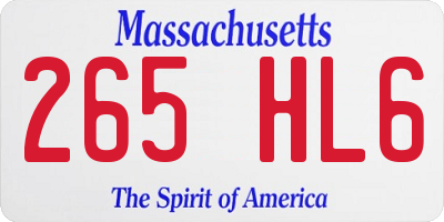 MA license plate 265HL6