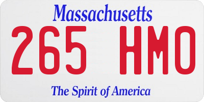 MA license plate 265HM0