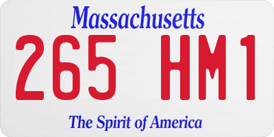 MA license plate 265HM1