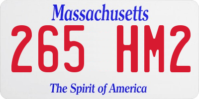 MA license plate 265HM2