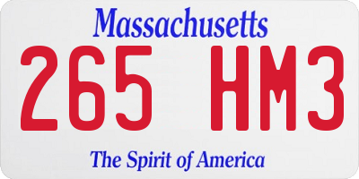 MA license plate 265HM3