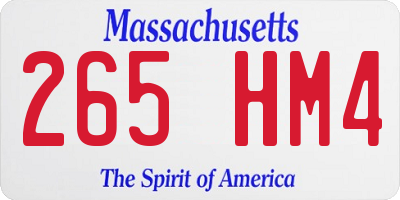 MA license plate 265HM4