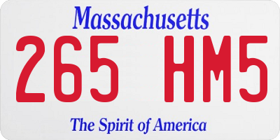 MA license plate 265HM5