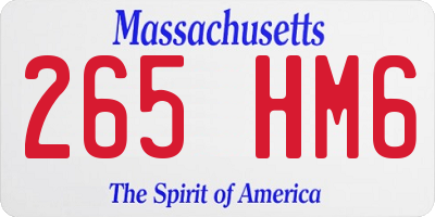 MA license plate 265HM6