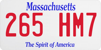 MA license plate 265HM7