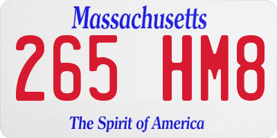 MA license plate 265HM8