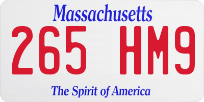 MA license plate 265HM9