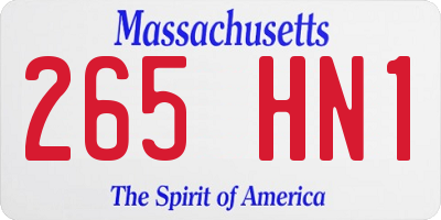 MA license plate 265HN1
