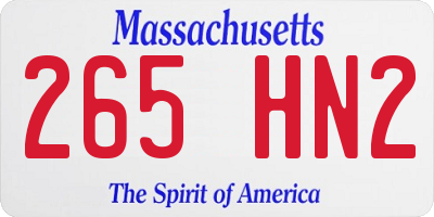 MA license plate 265HN2