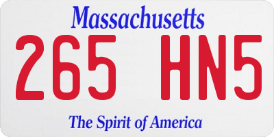 MA license plate 265HN5