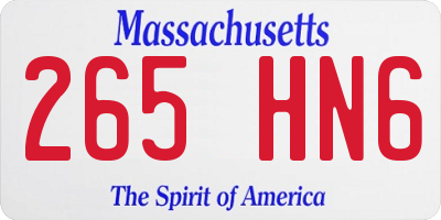 MA license plate 265HN6