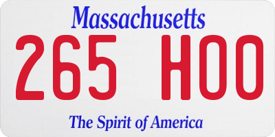 MA license plate 265HO0