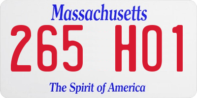 MA license plate 265HO1