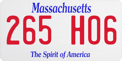 MA license plate 265HO6