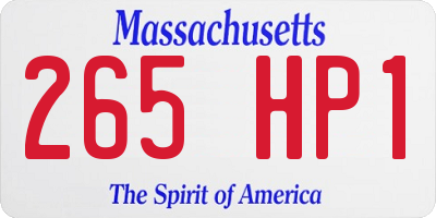 MA license plate 265HP1