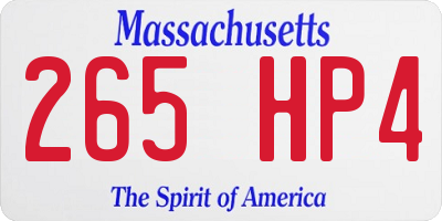 MA license plate 265HP4