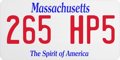 MA license plate 265HP5