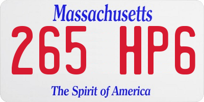 MA license plate 265HP6