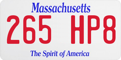 MA license plate 265HP8