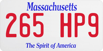 MA license plate 265HP9