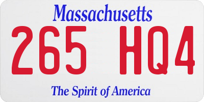 MA license plate 265HQ4