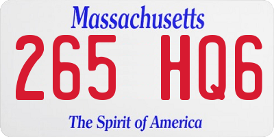 MA license plate 265HQ6
