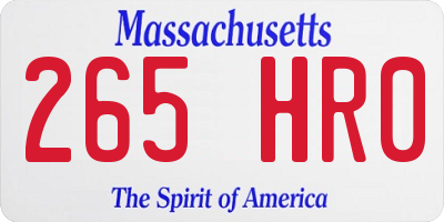 MA license plate 265HR0