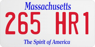 MA license plate 265HR1