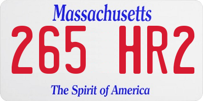 MA license plate 265HR2