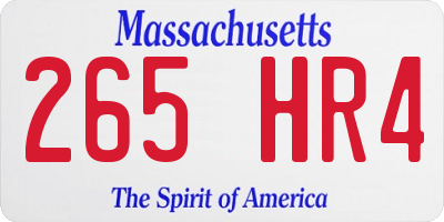 MA license plate 265HR4