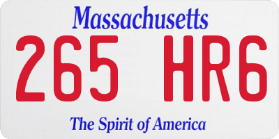 MA license plate 265HR6