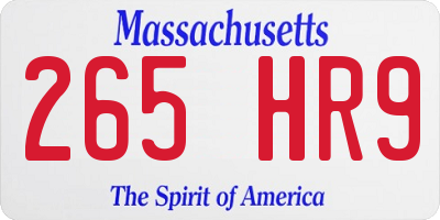 MA license plate 265HR9