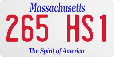 MA license plate 265HS1