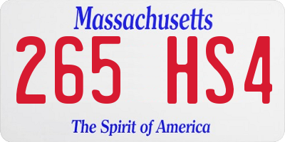 MA license plate 265HS4