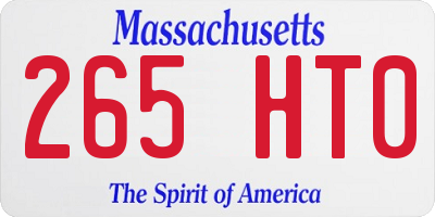 MA license plate 265HT0
