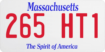 MA license plate 265HT1
