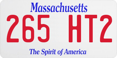 MA license plate 265HT2