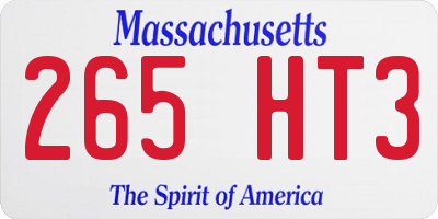 MA license plate 265HT3