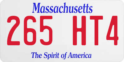 MA license plate 265HT4